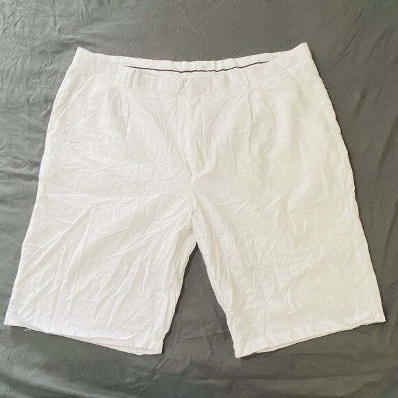 Blue Jazz  Mens Size 50 Solid White Shorts 100% Cotton Neutral Minimalist - Picture 1 of 10